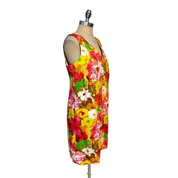 Talbots Womens Petite Sleeveless Floral Sheath Dress 14P Petite - Picture 2 of 5